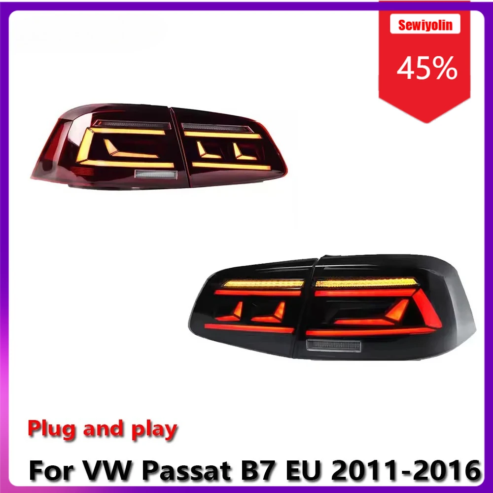 

Автомобильные светодиодные фонари Sewiyolin в сборе для VW Passat B7 EU 2011-2016, авто противотуманные DRL, стоп-сигнал, указатель поворота Plug And Play