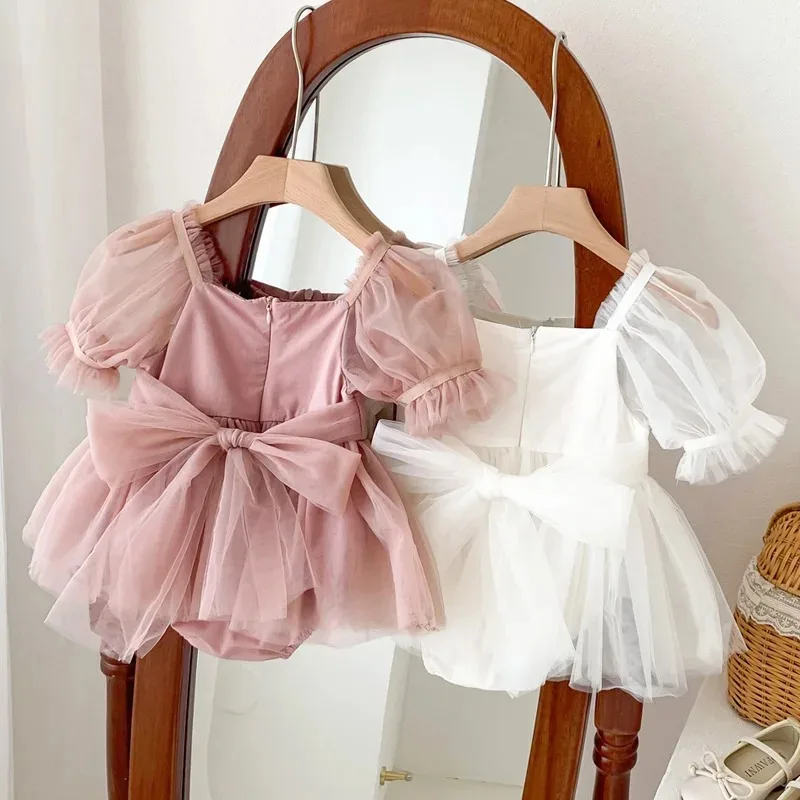 New Baby Summer Romper for Girls Tutu Dress Birthday Party Sweet Princess Toddler Outfit Kids Jumpsuits Infant Girl Clothes