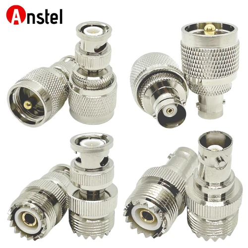 BNC a PL259 SO239 Kit de conector RF de 4 tipos Coaxial BNC macho hembra a UHF macho hembra adaptador de Radio para antena Cable WiFi