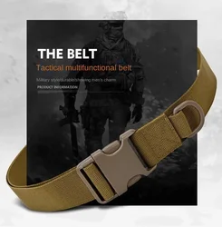 Army Style Combat Belts Quick Release Tactical Belt Fashion Black Men Canvas Military Waistband Outdoor Hunting Cycling 125cm