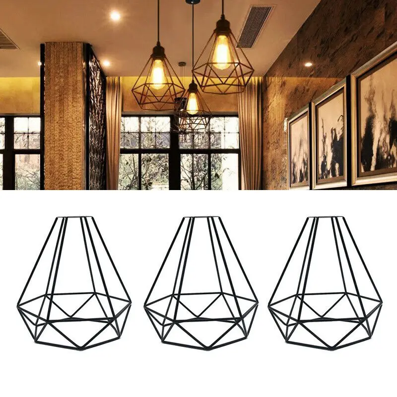 Lamp Shade Lampshade Cage Light Wire Metal Guard Cover Iron Hanging Table Ceiling Chandelier Industrial Shades Bulb Vintage