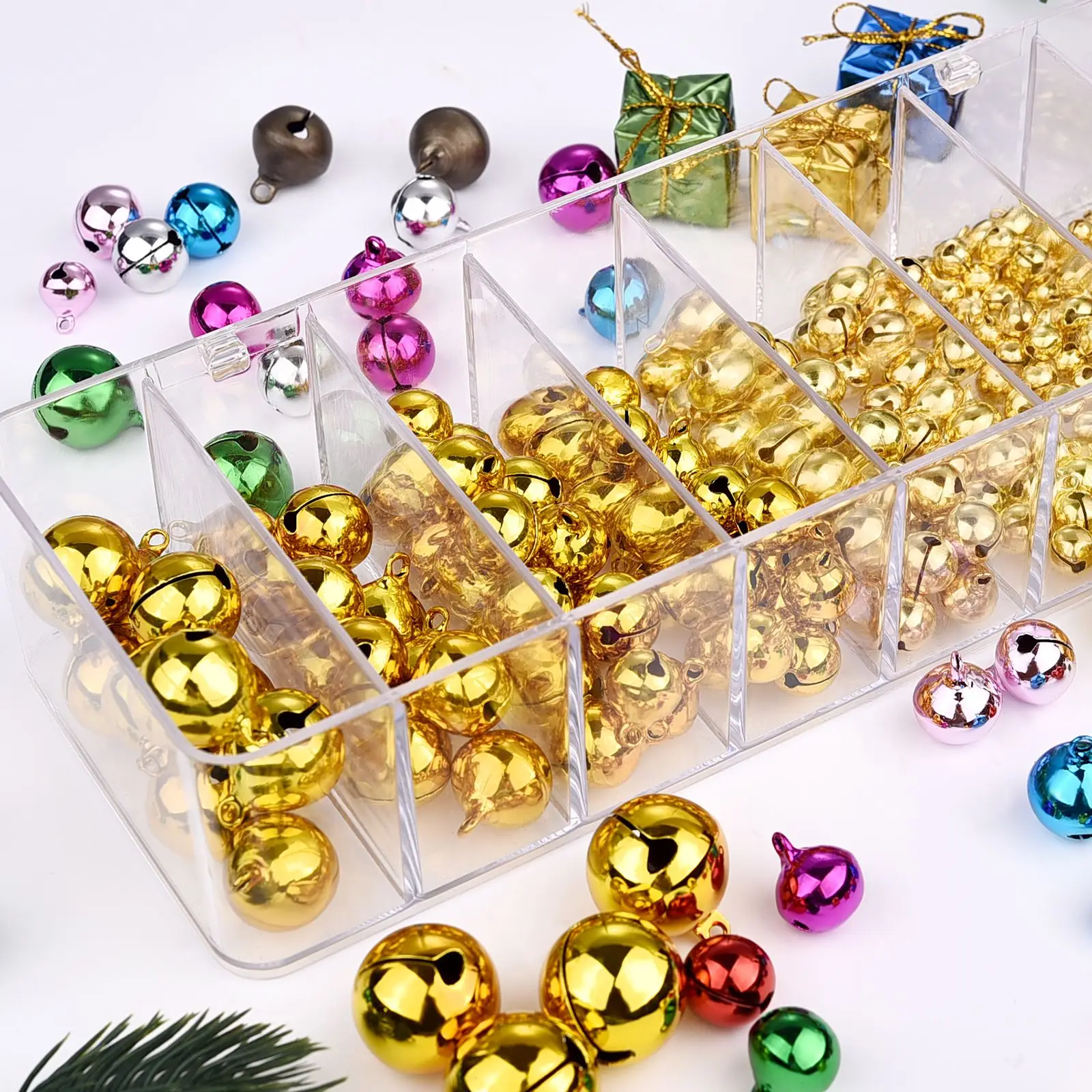 6-14mm Aluminum Christmas Jingle Bells Loose Beads Small For Festival Party Xmas Tree Decor DIY Crafts Accessories 20/30/50pcs
