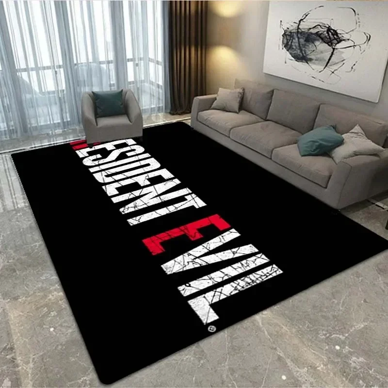 3D R-Resident Evil Games Gamer Area Rug,Carpet Rug for Living Room Bedroom Sofa Doormat Decoration, Kids Play Non-slip Floor Mat