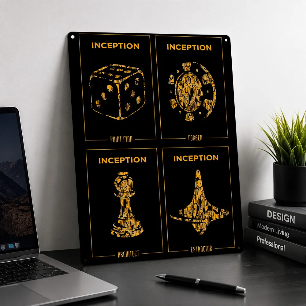Inception Personalized 3D Textured Metal Poster Wall Art Tinplate Sign for Bedroom Decorations Office Decor Room Bar Accessories