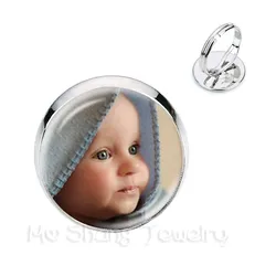 Personalizado feito sob encomenda anéis foto mãe pai bebê crianças avô pais personalizado projetado foto presente para o presente de aniversário da família