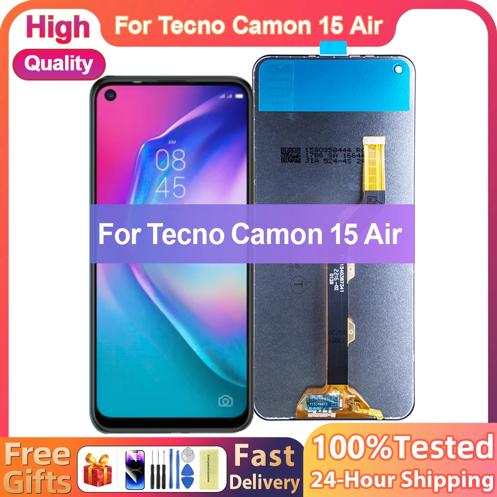 

6,6-дюймовый ЖК-дисплей AAA + для Tecno Camon 15 Air CD6, ЖК-дисплей с цифровым преобразователем сенсорного экрана в сборе, новая замена Camon 15 Air Repair