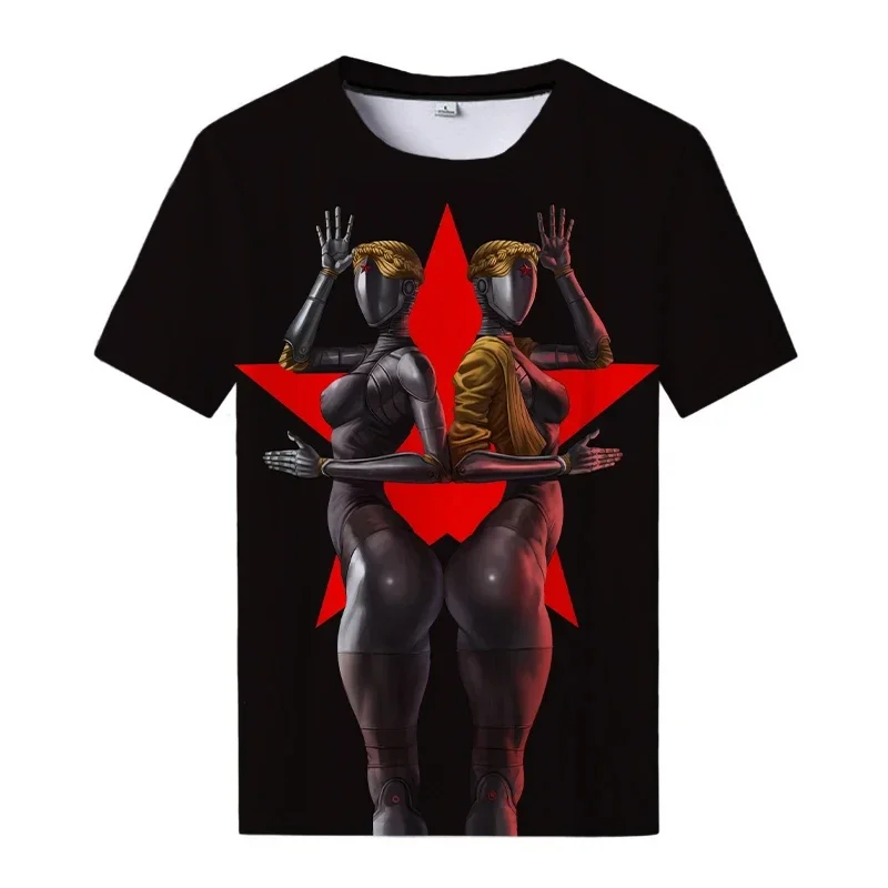 

Best-selling Atomic Heart Game Graphics 3D Printed T-shirt Harajuku Fashion Men's Clothing Street T-shirt Casual Boys Short Slee