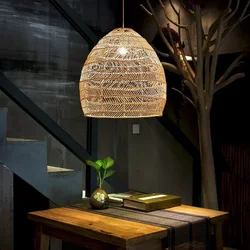 Rattan Lamp Shade Modern Natural Chandelier Ceiling Light Luxury Lights for Decor Bedroom Hotel Restaurant Eco Friendly Lamp