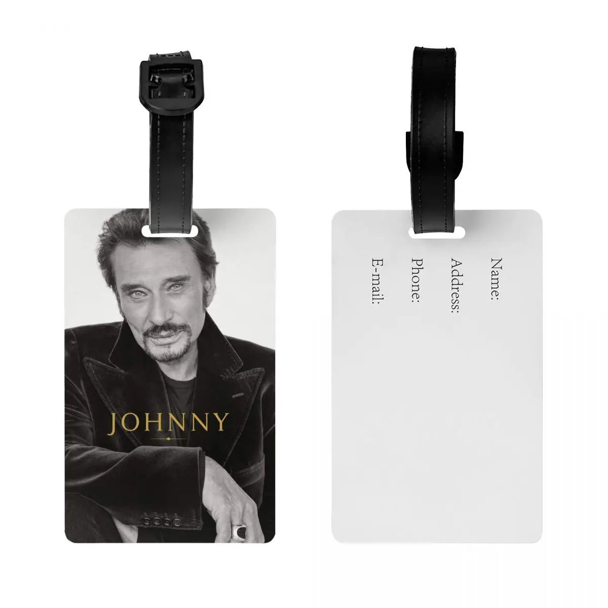 Label bagasi kustom French Rock Johnny Hallyday perlindungan privasi penyanyi Prancis label tas perjalanan koper label