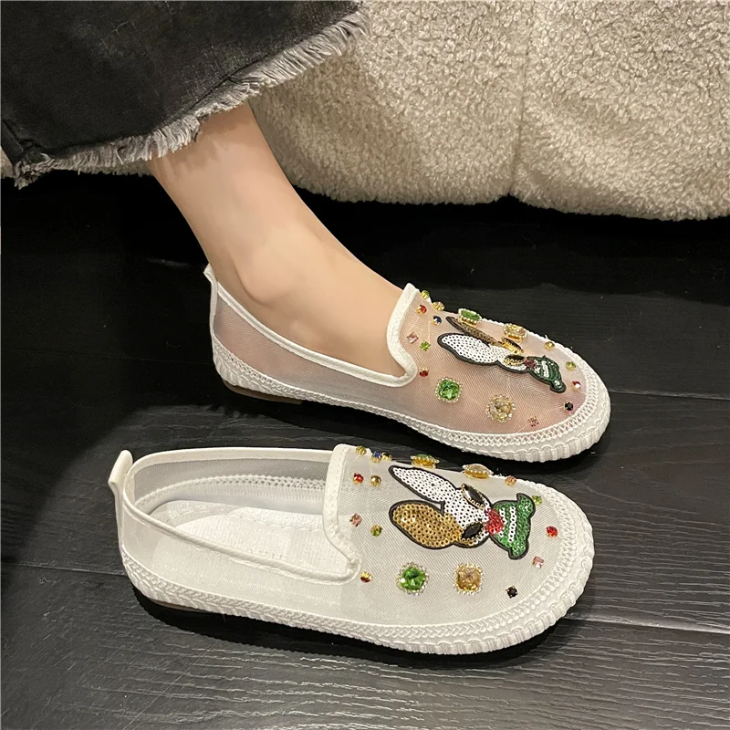 

Туфли женские без шнуровки, повседневные кроссовки на плоской подошве, круглый носок, универсальные, без застежки, дышащие, под платье, лето 2024