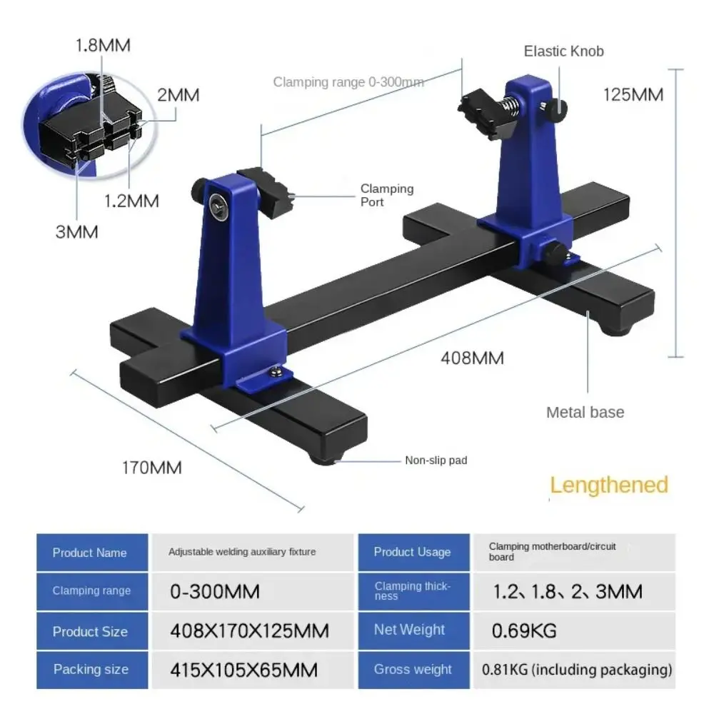 360 Degree Rotation PCB Holder Fastening Clamp Fixing Fixture Circuit Board Holder Adjustable Anti-slip Clamping Kit Soldering