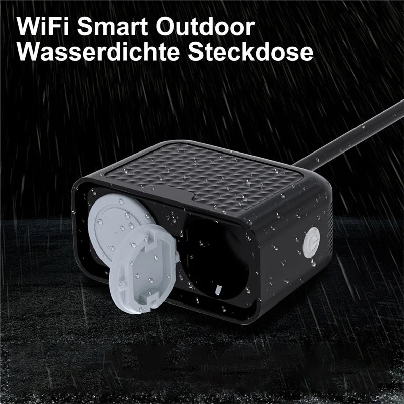 【جديد】مقبس طاقة خارجي ذكي يعمل بالواي فاي من الاتحاد الأوروبي مقاوم للماء IP44 لمقبس Homekit توقيت التحكم عن بعد لقابس Alexa EU