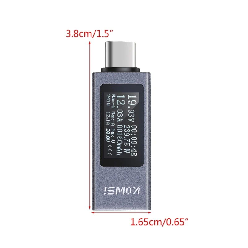 KOWSI USB C Meter Tester di corrente di tensione USB Checker USB rilevatore di ricarica per telefono cellulare USB C voltmetro amperometro Detector