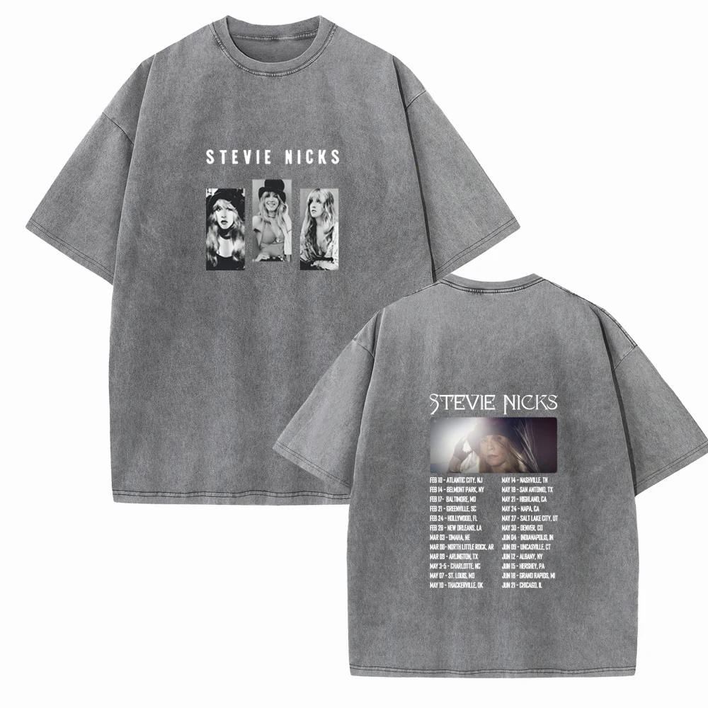 Stevie Nicks Tour 2024 Cotton Shirts Vintage Harajuku Short Sleeve Unisex O-Neck Music Fans Gift T-Shirts Summer Printing