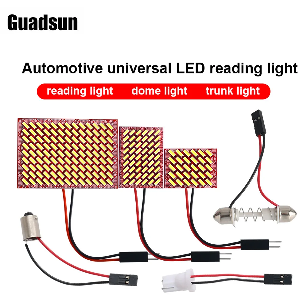 Guadsun 1PCS Led 30 54 117SMD White 12V 6000K 2808LM No Polarity Super Bright Dome Lights Trunk Compartment Lights Reading Lamp