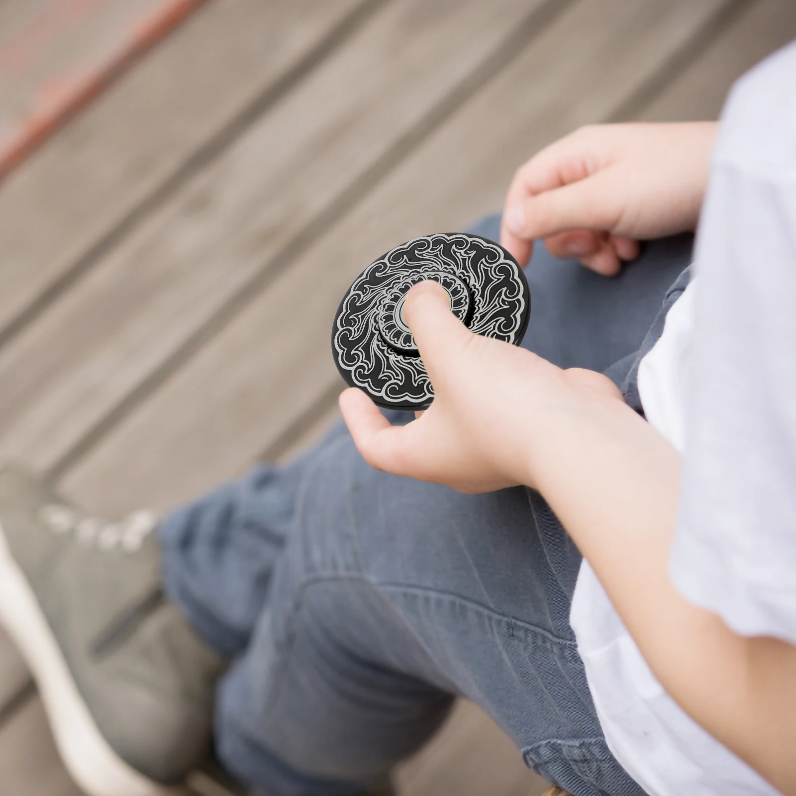 

1 шт., металлические гиросы премиум-класса для снятия стресса, дизайн тайчи, вращающаяся игрушка, непоседа для взрослых, детей, кончик пальца