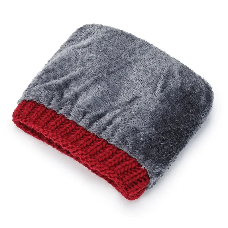 Women Warm Flower Beanie Cap Hat Lady Autumn Winter Thick Knitted MOM Grandmother Cap Hat For Women