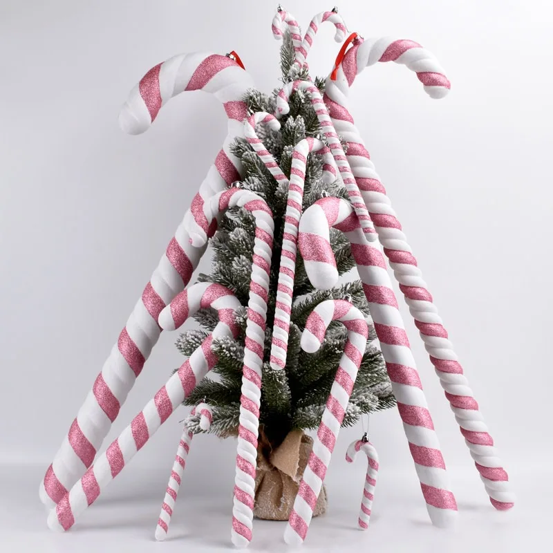 Christmas Decoration Children's Dance Performance Crutches Candy Props Pink and White Painted Studio Shooting Scene Arrangement