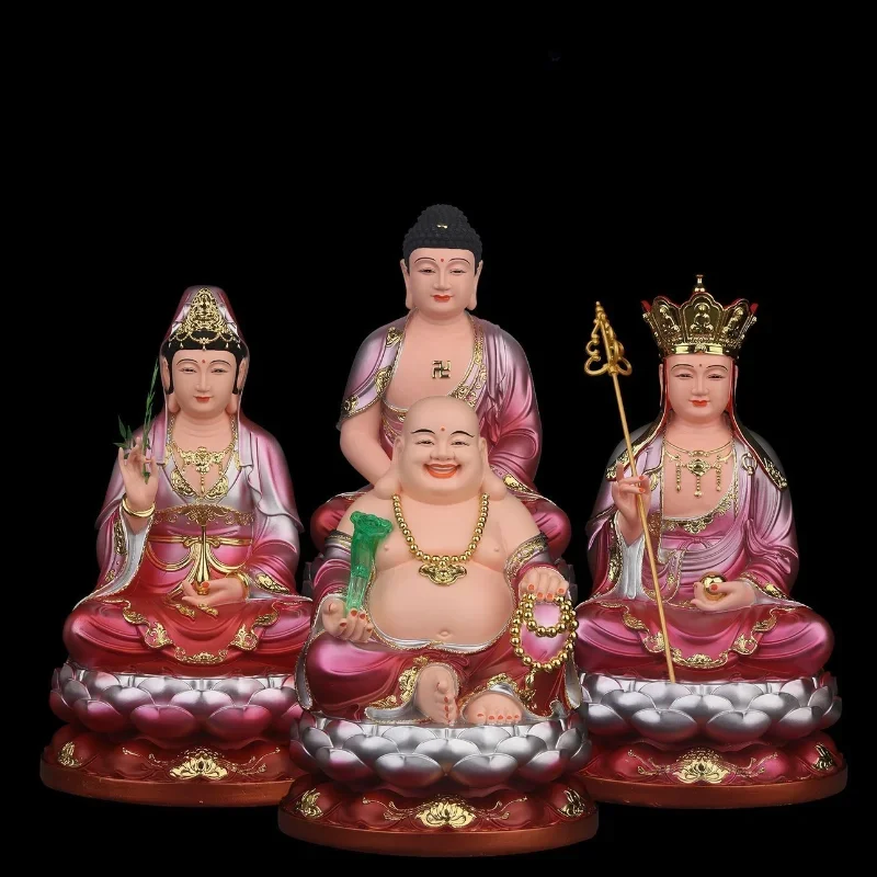 

1PCS Pure Copper Guanyin Buddha Statue Shakyamuni Mani Ksitigarbha King Big Belly Maitreya Laughing Buddha Ornament Feng Shui