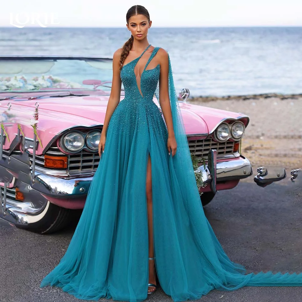 LORIE Slit Formal Evening Dress Saudi Party Dress Prom Dress Sparkly Evening Dress Sexy Dresses on Offer Clearance  Customized