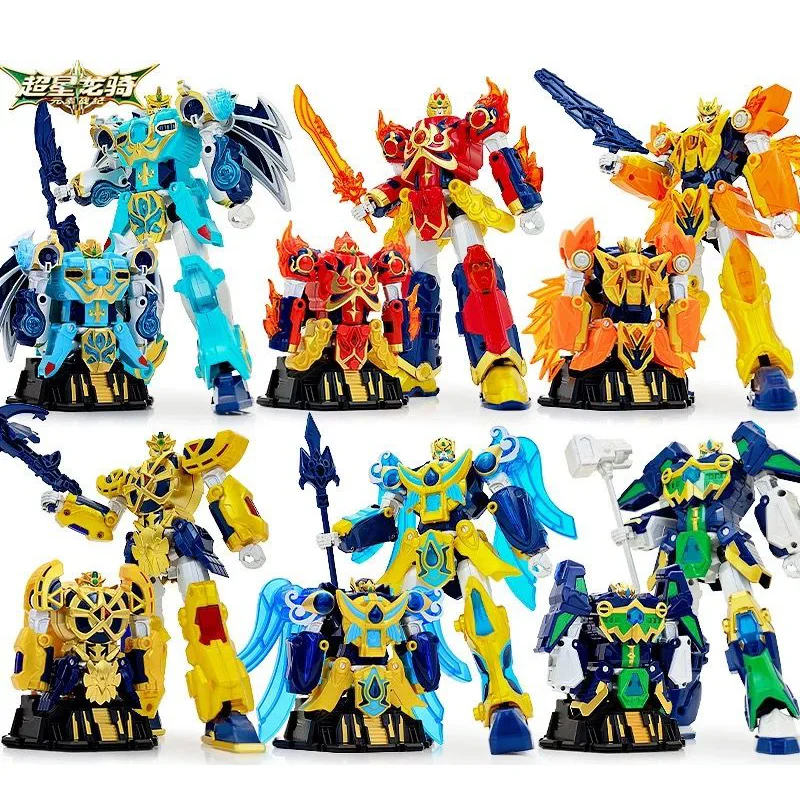 

7''/18cm Transform Robot Toy Anime action figure ABS Plastic Anime Combining Mecha Gifts for Boys Age 6-12 Christmas Gift Idea