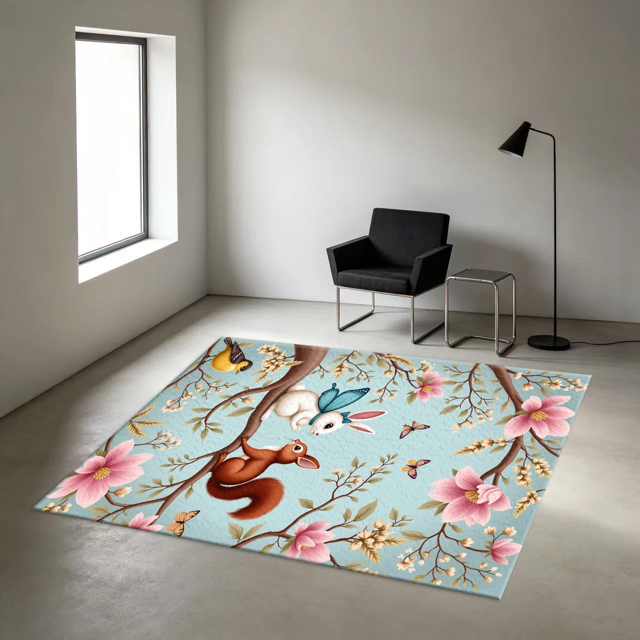 Vintage Floral Animal Pattern Carpet Floor Decorations Home Decor Living Room Bedroom Floor Carpet