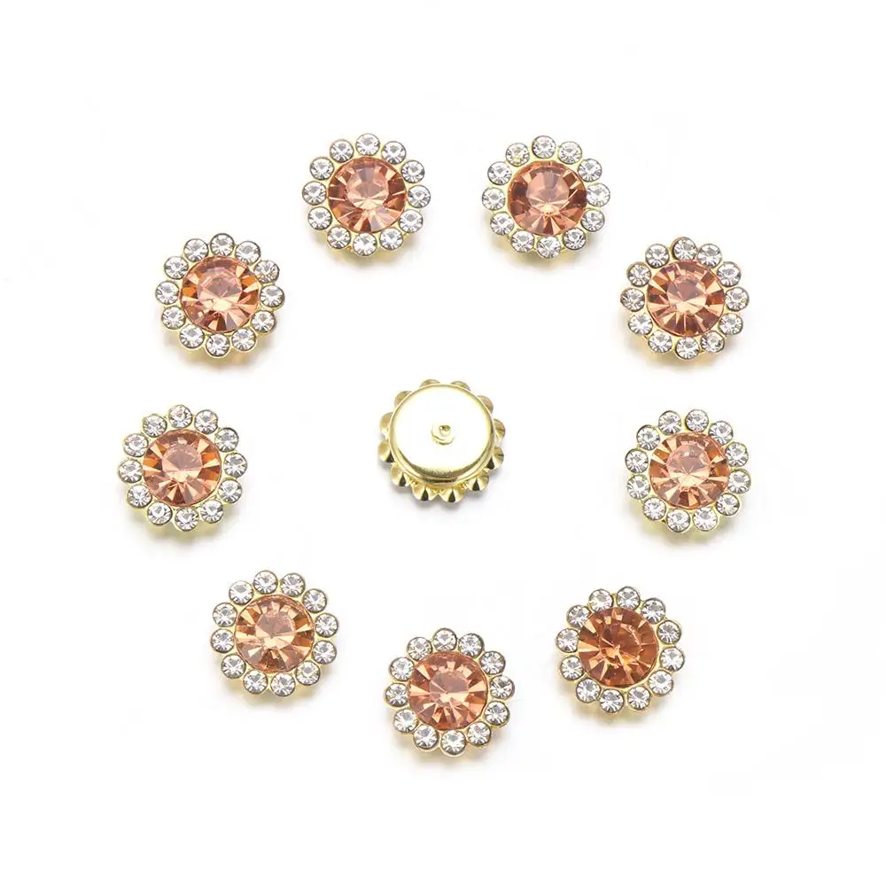 

10PCS Apparel Sewing Hat Accessories Sparkling Rhinestone Clothes Decoration Crystal Glass Stone Buttons