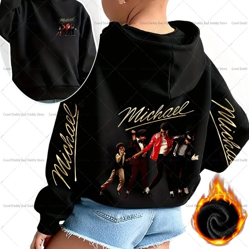 Boy Girl Fashion Printed Hoodies Winter Clothes Tops King of Pop MJ Long Sleeve Hoodie Michael Jackson Hooded Sweatshirt Gifts