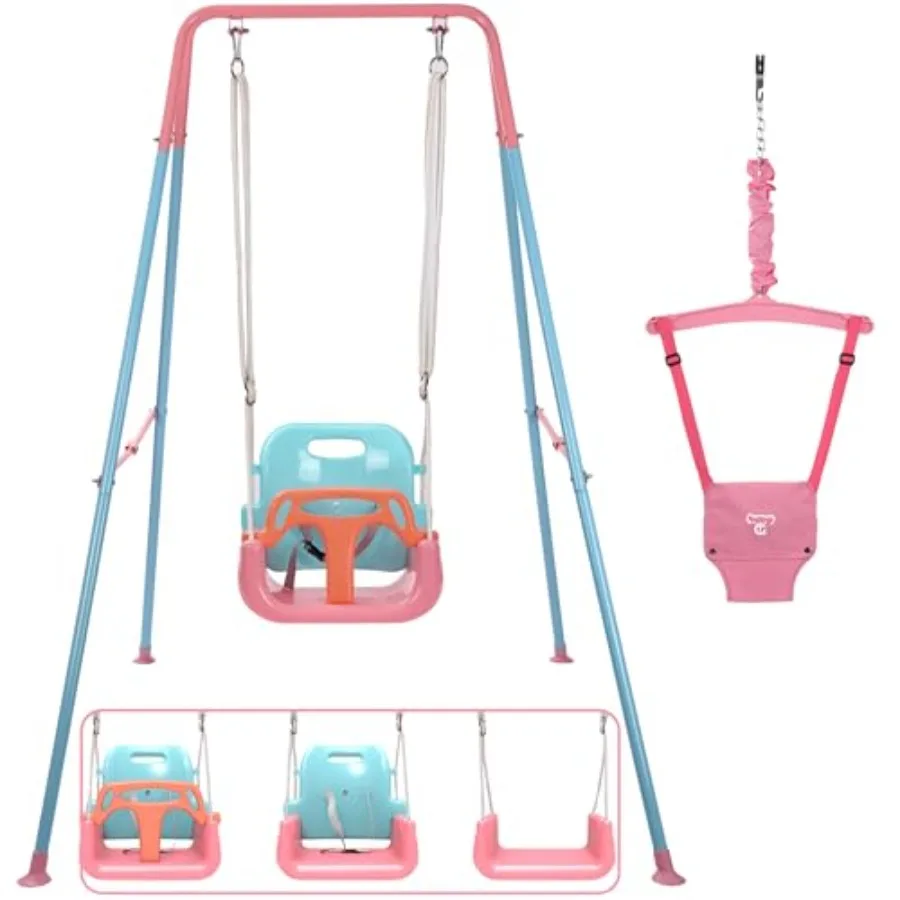 

2 in 1 Toddler Swing ＆ Jumper, Swing Set for Indoor/Outdoor, Baby Jumpers and Bouncers, Easy to Assemble & Store, Suitable for C