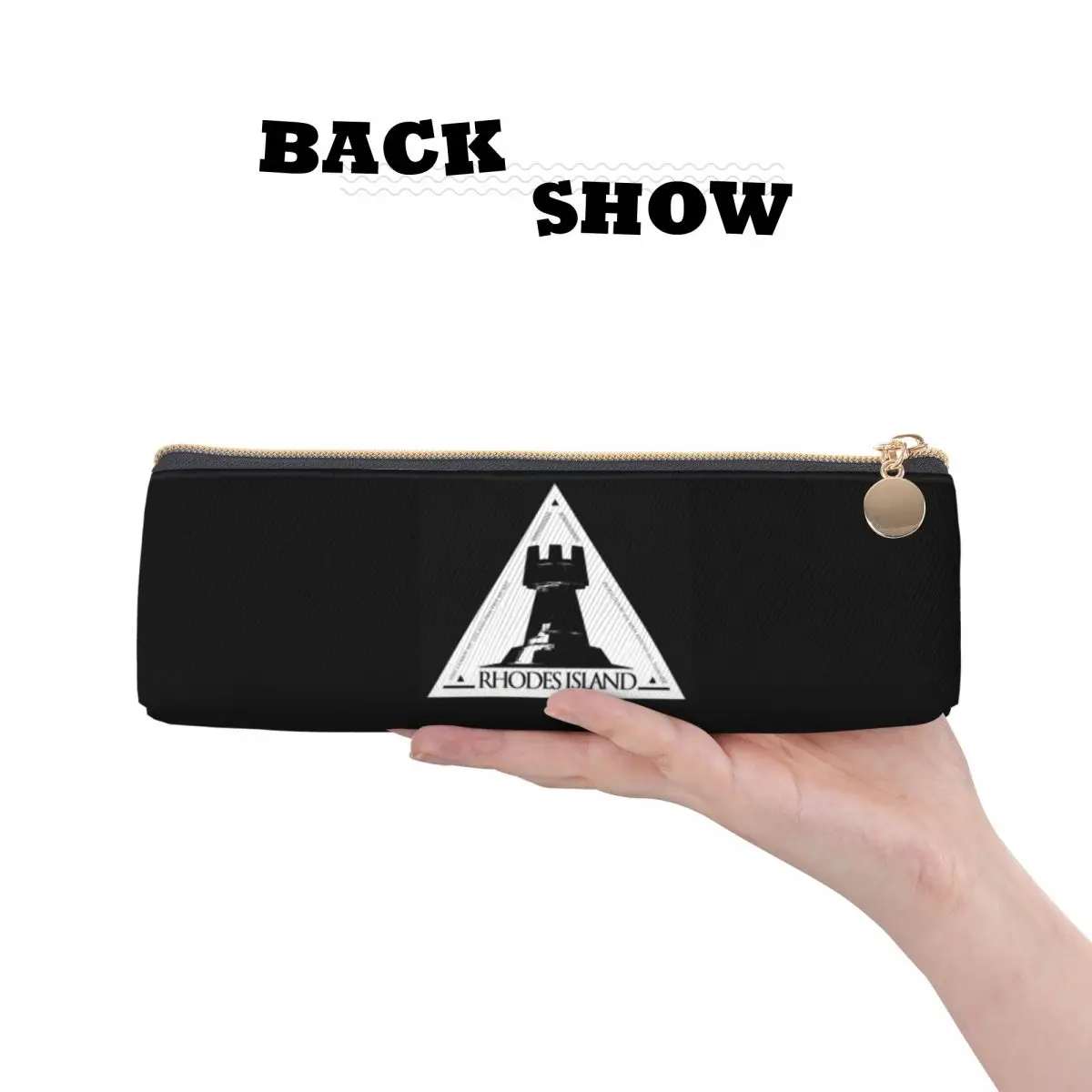 Estuche para lápices con emblema de la Isla de Rhodes de Arknights para Studen, caja para bolígrafos escolares, bolsa para lápices, suministros de papelería, bolsa porta bolígrafos