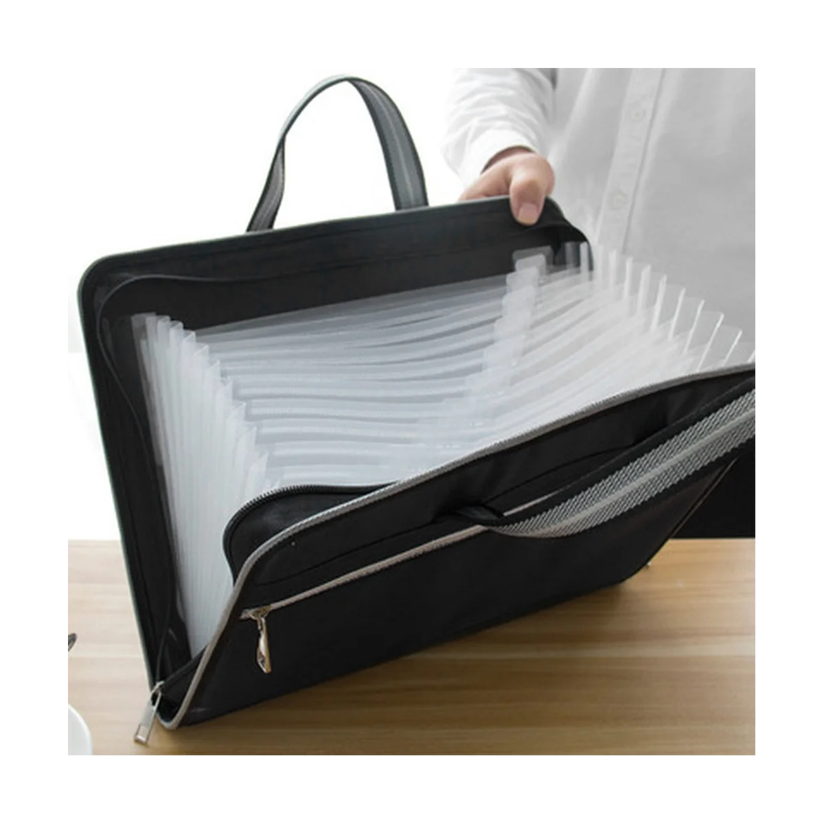 Business Zipper Waterproof Insert File Bag 12 Oxford Cloth Organ Bag A4 Paper Folder Capacity Package