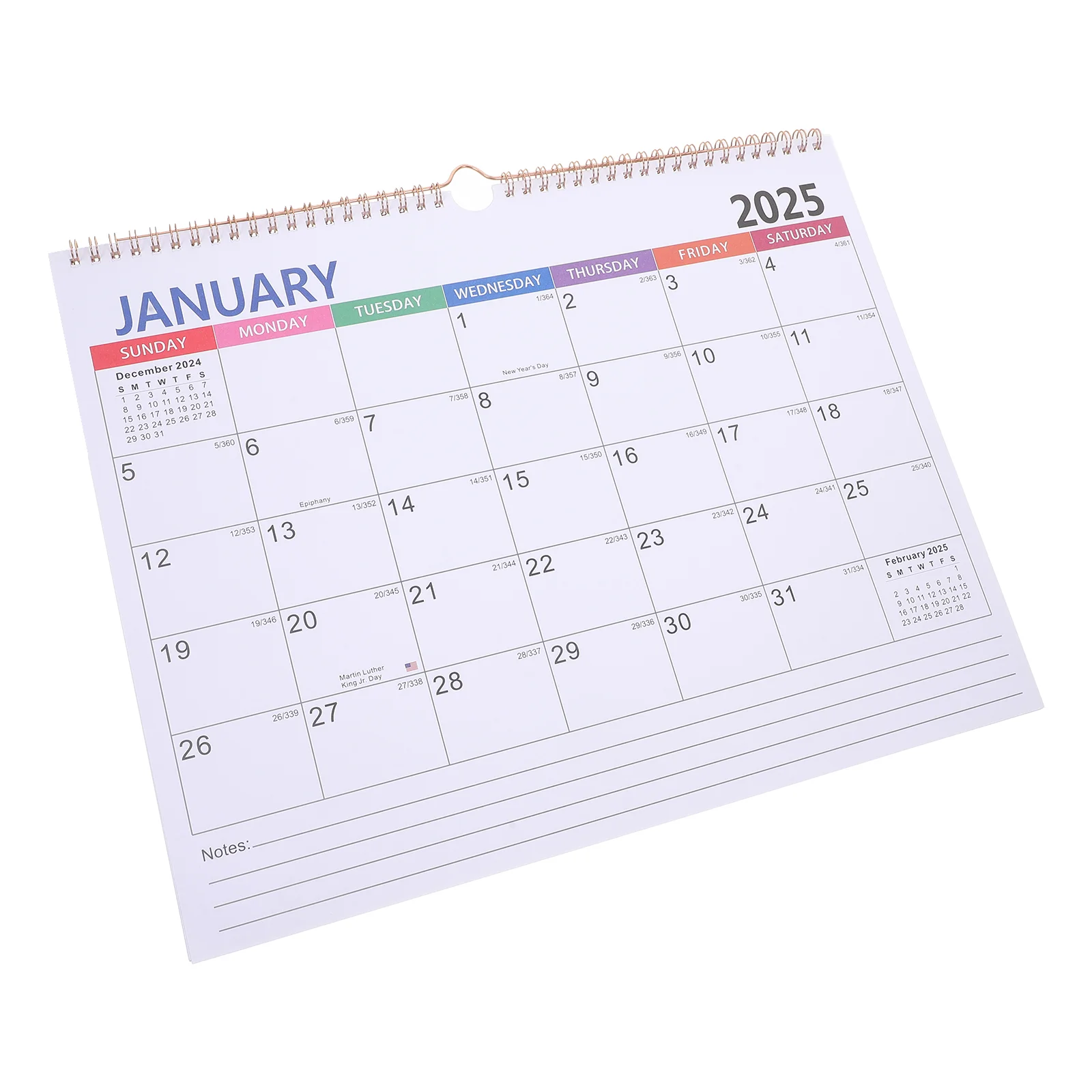 Wall Calendar Schedule Notes Tear off for Refrigerator Reusable School Fridge Hanging Coil Large Monthly