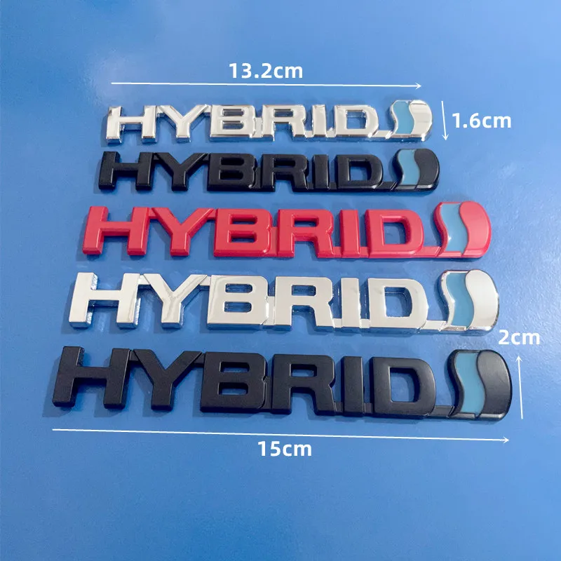 New 3D Metal HYBRID Car Bumper Trunk Letter Badge Front Door Side Sticker Emblem Compatible With All hybrid Versions Of Cars