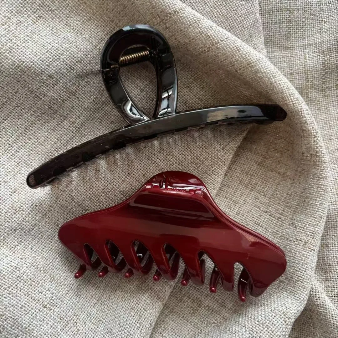 2 Stücke Vintage Große Kreuz Hai Haar Klaue Klemme Französisch Stil Pferdeschwanz Clip Hinterkopf Haarnadel Elegante Kopfbedeckung Haarschmuck
