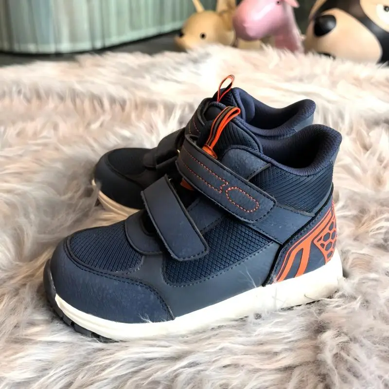 Toddler Ankle and Arch Support Orthopedic Shoes, Green and Navy Color Kids Thick Sole Sneakers For Children Foot Development