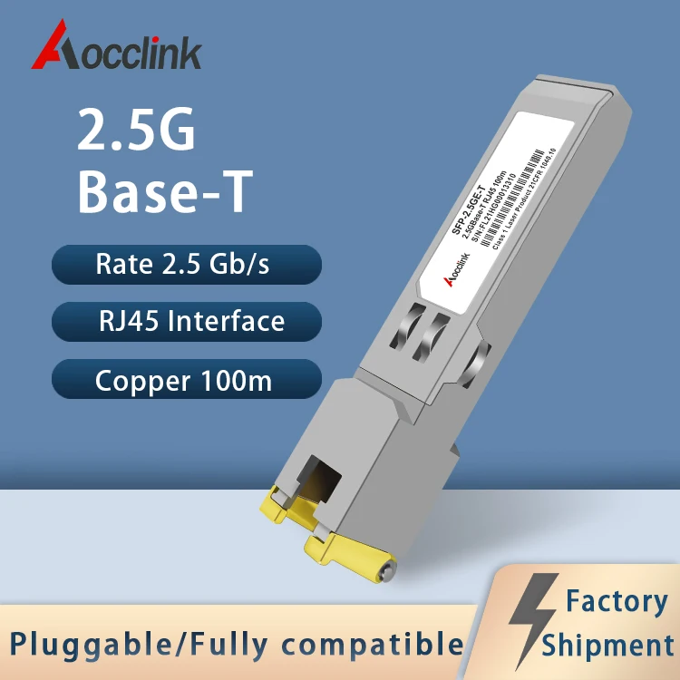 

Cisco Mikrotik Compatible; Copper RJ45 2.5G 100M Sfp+ Optical Transceiver Module; For Ethernet Poe Switch