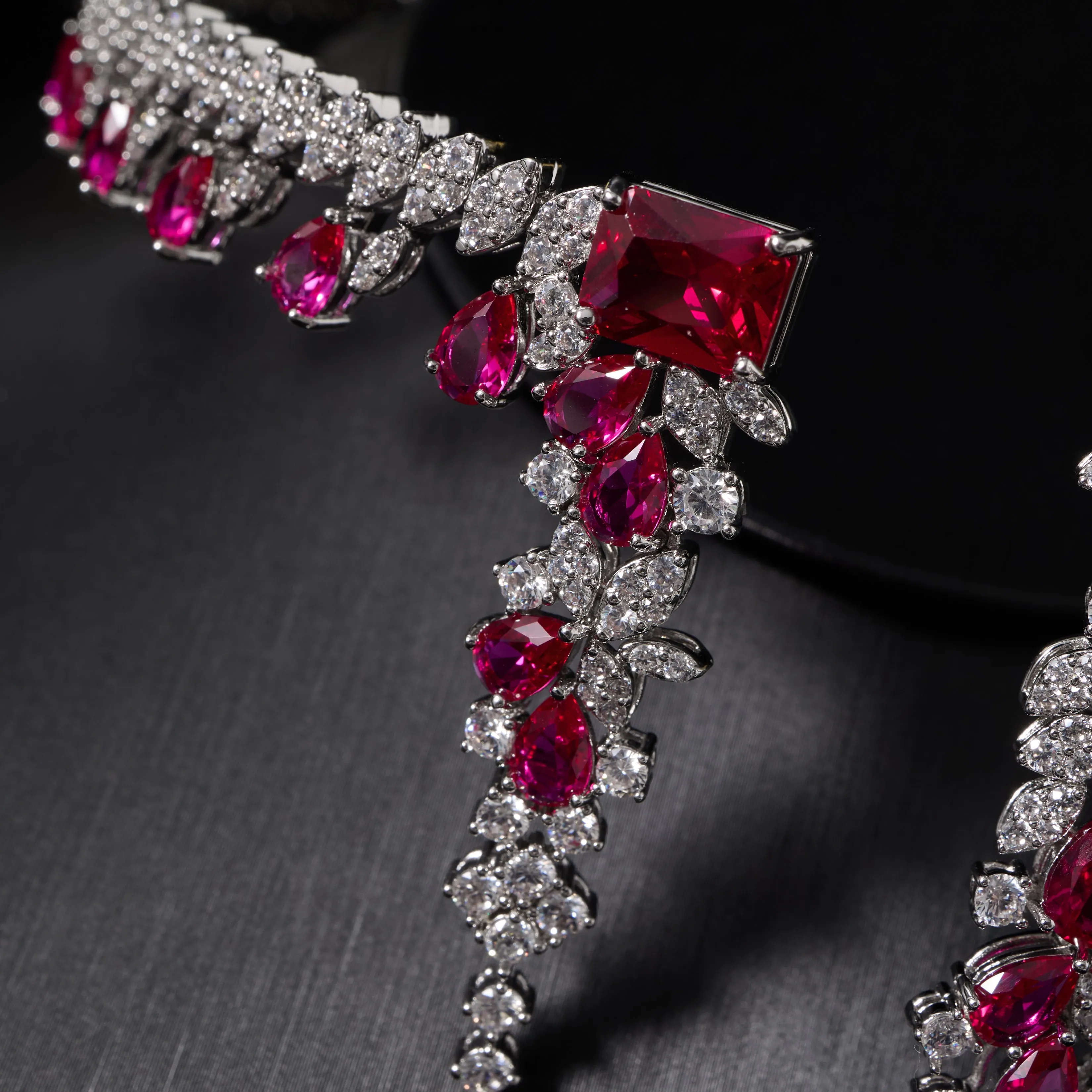 IN JEWELIFE 00025  Bridal Cuff Necklace Sets for Women Cubic Zirconia Choker Jewellery Set Dubai Saudi Party Engagement Accessor