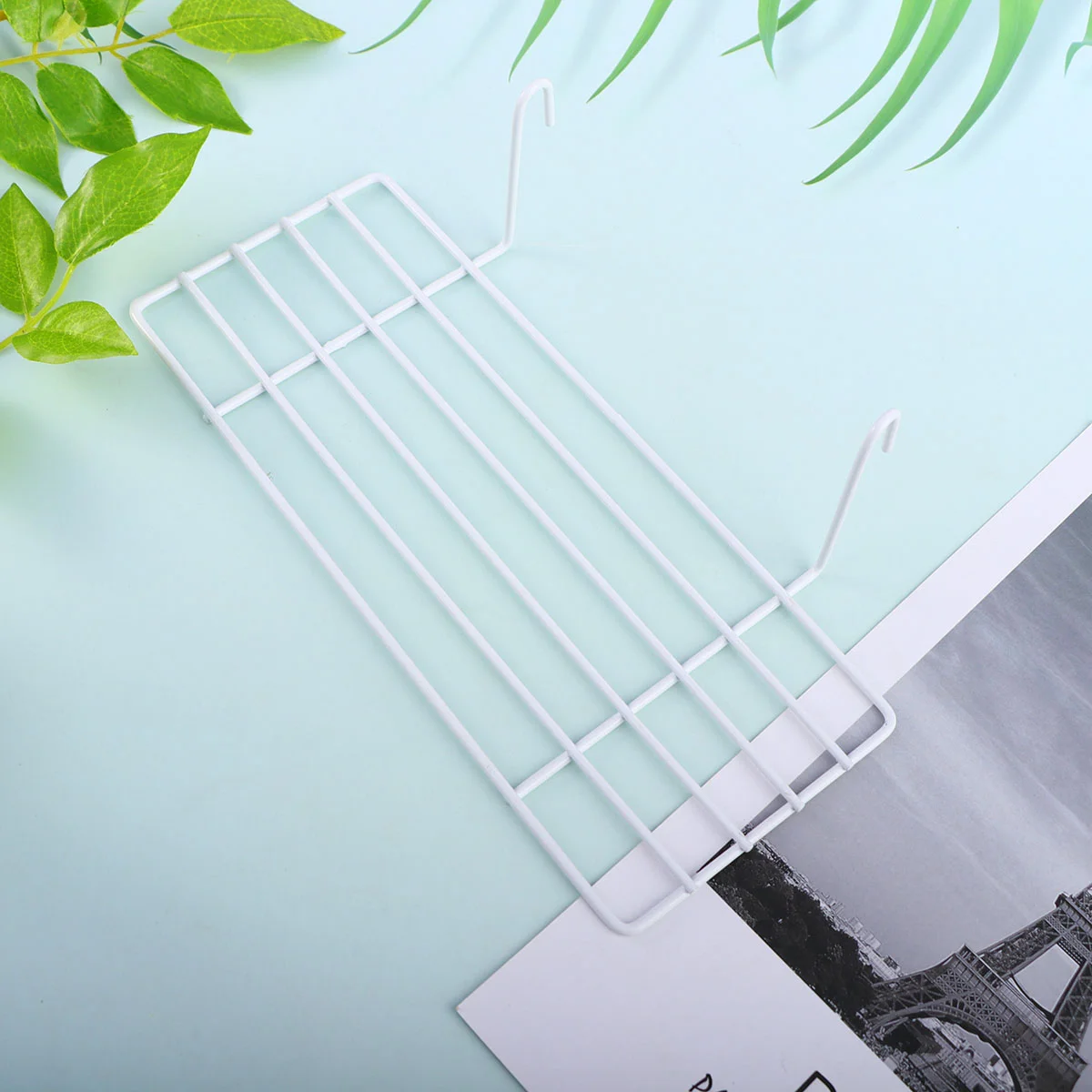 

1pc Grid Iron Frame Hanging Iron Frame Shelf Simple Wall Decoration for Pet Parrot Bird Perching(White)
