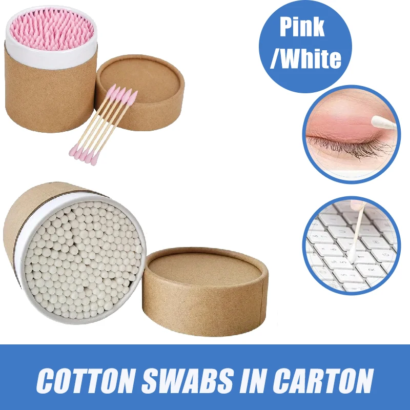 

2 Boxes Portable Carton Cotton Swabs Traveling First Aid Kit Cosmetic Makeup/Wound Treatment/Precision Cleaning