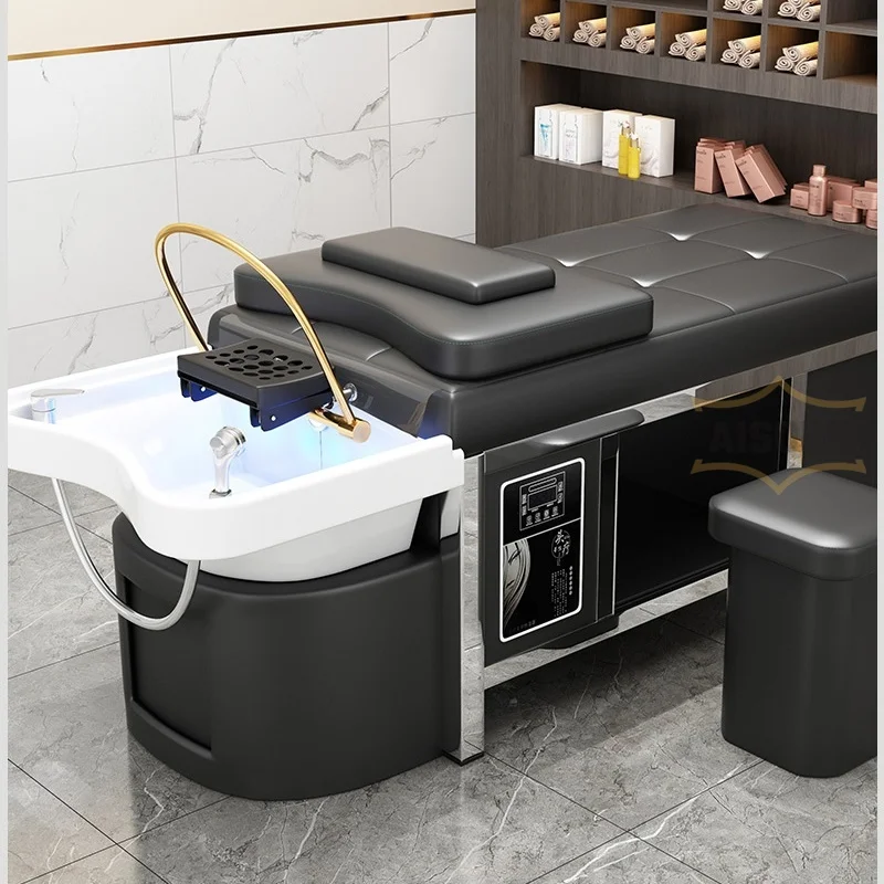 

Beauty Lady Salon Furniture Barbershop Washing Basin Bowl Shampoo Chair Hair Spa Head Water Therapy Thai Shampoo Massage Bed