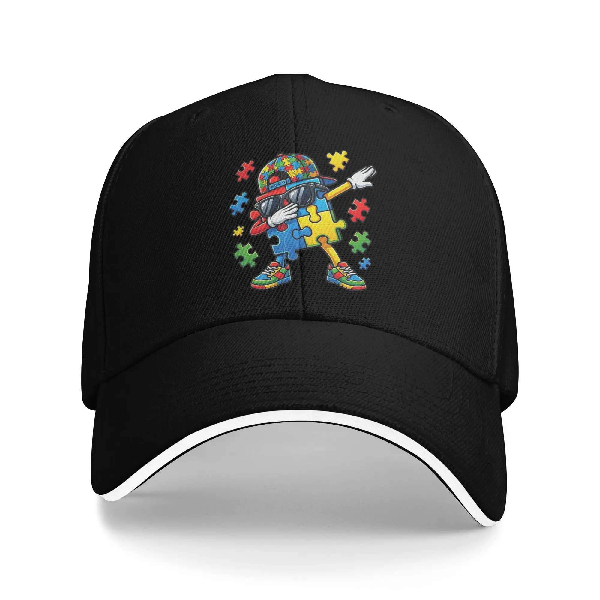 Casual Dabbing Puzzle Autism Awareness Baseball Cap Men Women Trucker Hat  Outdoor Golf Adjustable Sun Hats