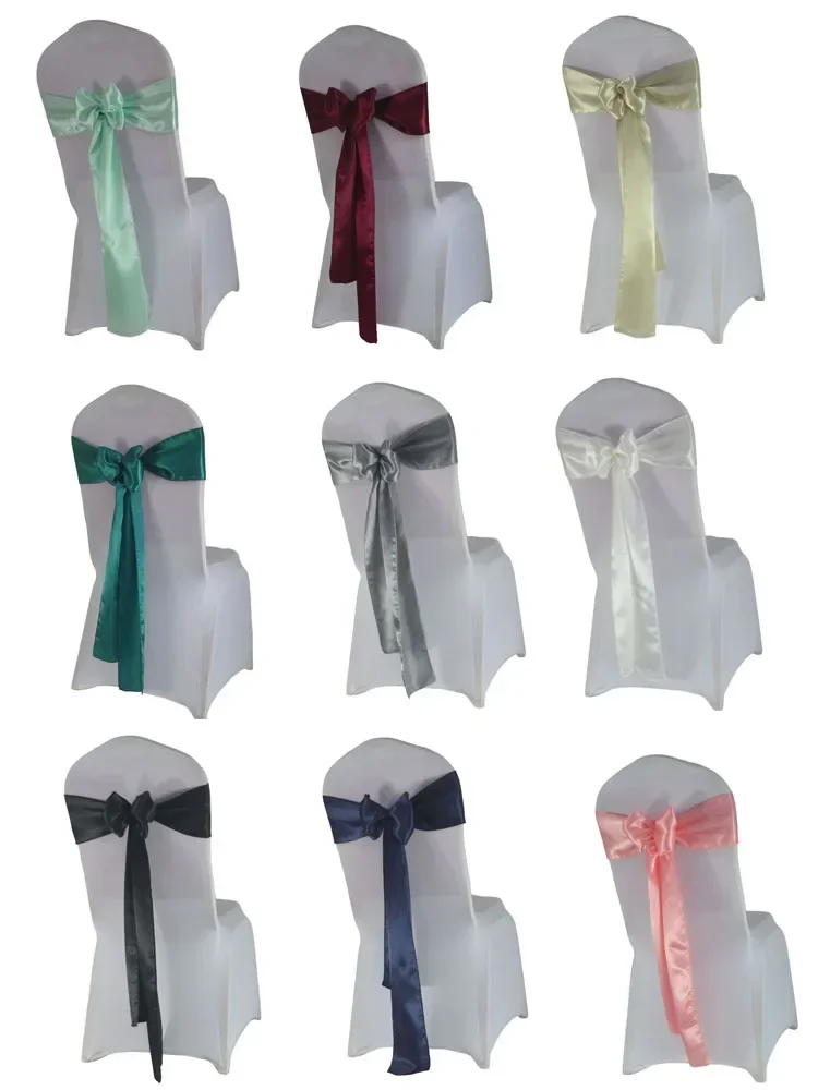 Pack of 50 Satin Chair Sashes For Wedding Chairs Decoration Royal Blue/Red Christmas Birthday Baby Showers Banquets Sash view 6