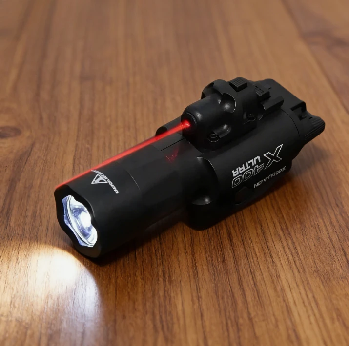 Linterna X400 de 100 Lúmenes LED con Luz Blanca Estroboscópica para Caza y Exploración, Compatible con Rieles de 20 mm