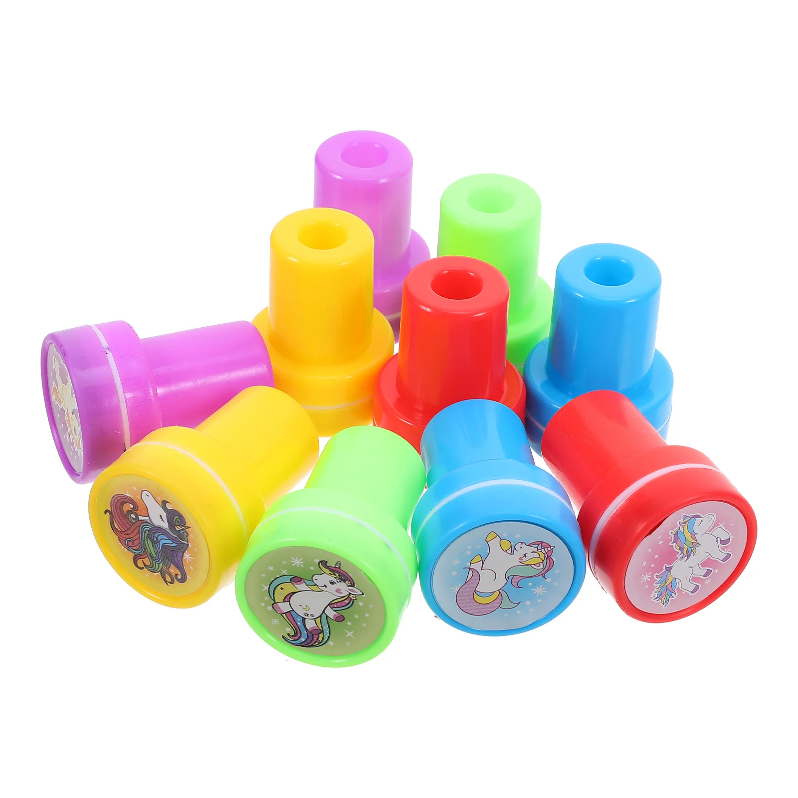 

10 Pcs Stamps for Crafts Kids Stamper Unicorn Seal Suits Toys Plastic Scrapbook