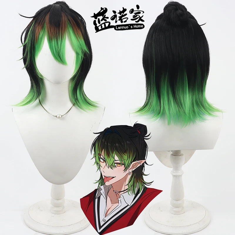 

NIJISANJI Virtual YouTube Vtuber Hanahata Karyuka Cos Cosplay Wig Halloween Carnival Party Props Synthetic Hair + Wig Cap