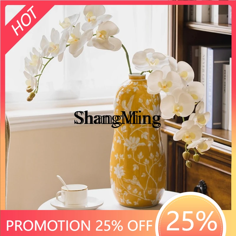 

FG good-looking advanced sense of wealth vase living room entrance desktop ornament ceramic hand-painted decoration vase