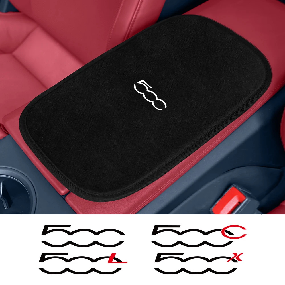 Car Armrest Mat Pad Cover For Fiat 500 500C 2012 500X 500L Abarth 695 Auto Arm Rest Cushion Hand Supports Protective Accessories