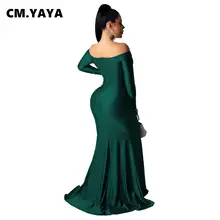 CM YAYA Maxi Dress Women Off Shoulder #3