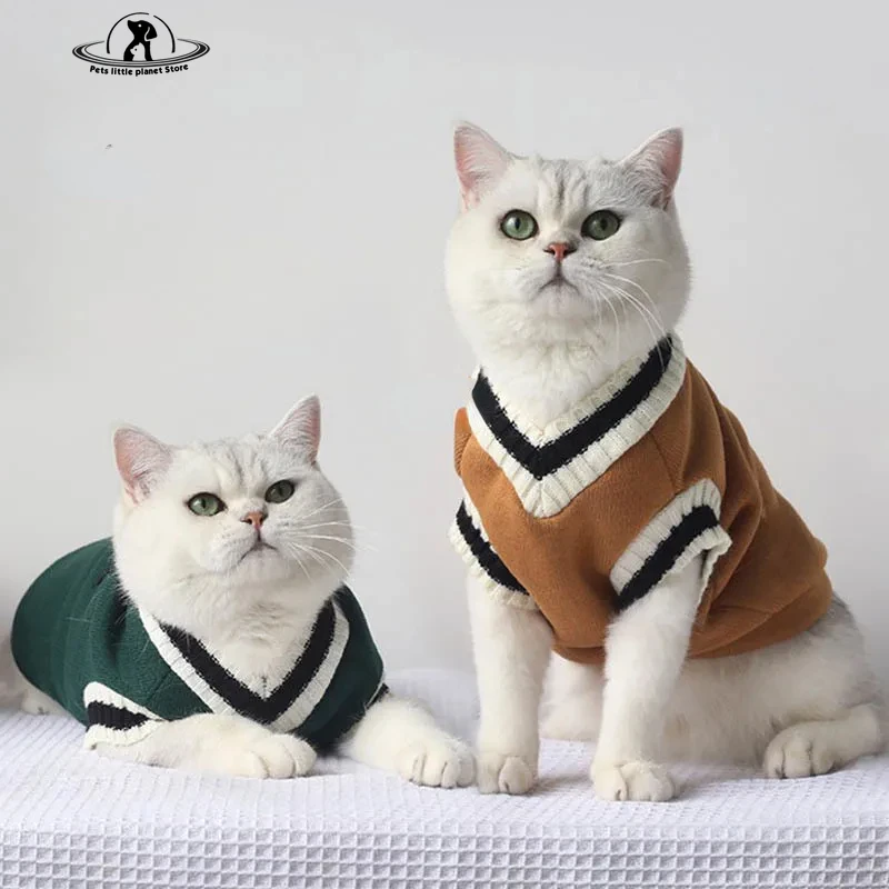 Cat Dog Sweater Pullover Winter Pet Clothes for Small Dogs Cat Vest Puppy Jacket Pet Cat Clothing Kitty Costume Ubranka Dla Psa