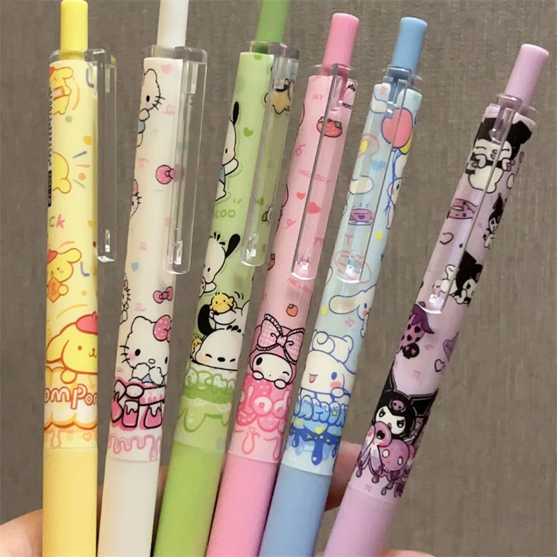 New Sanrio Kawali Hellokitty Kuromi My Melody Cinnamoroll Pochacco Pompompurin Ball Pen Neutral Pen Ins Birthday Gift For Kids